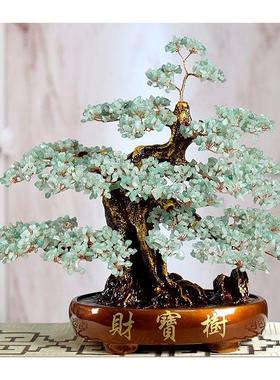 天然东陵玉发财摇钱树招财摆件家居客厅玄关乔迁礼物店铺开业礼品