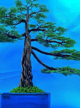 （迎客发财树）铝线工艺品手工编织庙会景点庙会美食节摊位