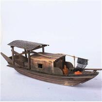 South Country Fishing Boat Model Water Township Featured Handmade Wooden Boat Solid Wood Made Old Wooden Pendulum handicraft Taihu Sailing