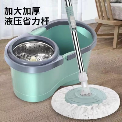 加大新款旋转式拖把拖地家用拖把墩布杆通用干湿两用一拖净尘推