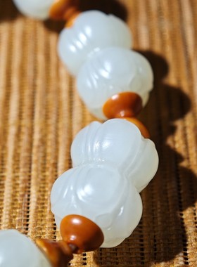 羊脂白玉并蒂莲一诺莲花和田玉