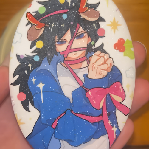 鬼灭之刃圣诞嬷图闪光椭圆吧唧动漫周边痛包装饰精美收藏圣诞礼物 - 图2