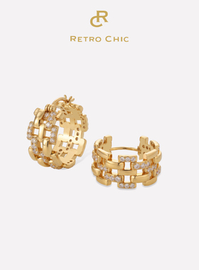 RCRetroChic罗马链条宽版耳圈