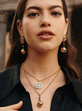 RetroChic罗马古币圣球叠戴项链