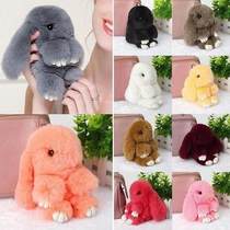 -soft rabbit fur phone pendant handbag key chain ring pompom