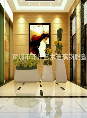 东莞厂家直销创意绿化带花盆玻璃钢雕塑酒店楼盘花钵园林景观雕塑