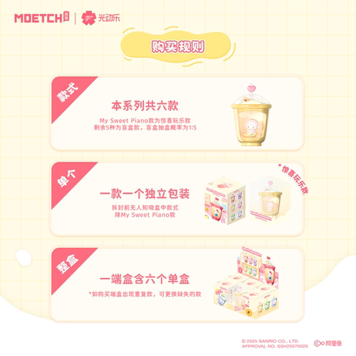 KKV正品萌趣三丽鸥奶茶杯系列光动乐盲盒库洛米玉桂狗可动玩具 - 图3