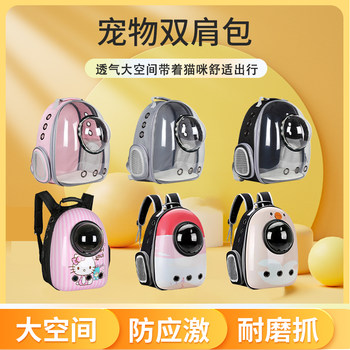 Space capsule cat bag portable large backpack pet backpack cat supply space porous cage breathable