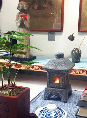 精选日式日系民宿青石灯笼剧本杀密室逃脱装修摆设道具园林庭院灯