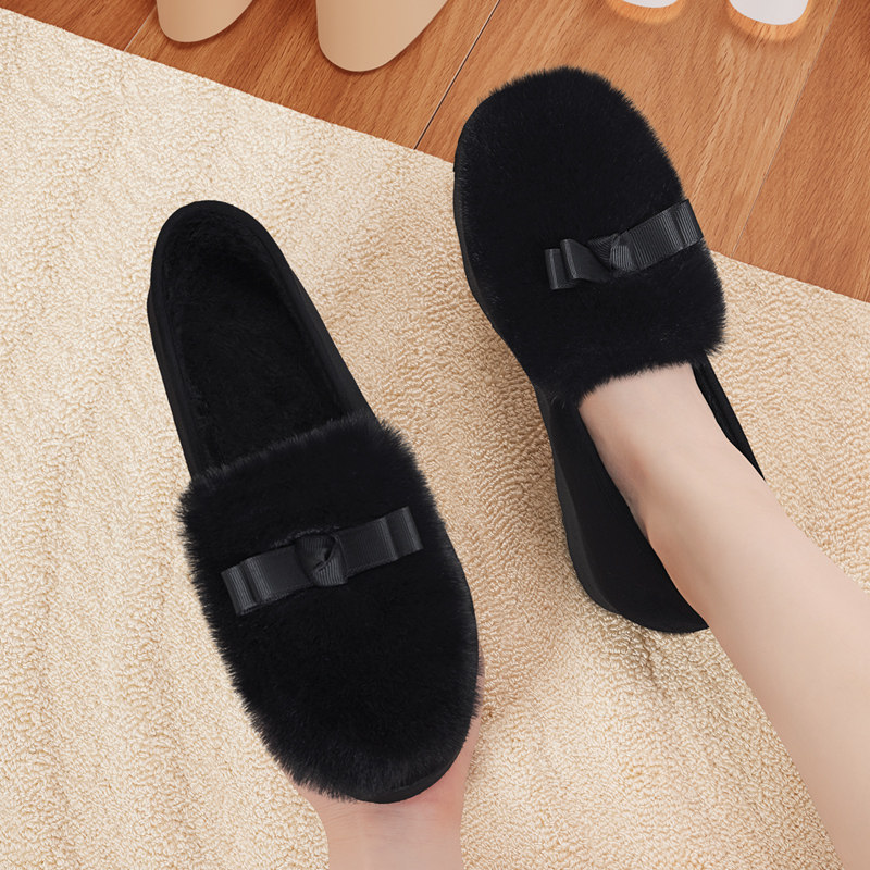 豆豆鞋女秋加绒2025新款老北京布鞋外穿保暖加厚黑色厚底毛毛棉鞋,淘宝优惠券,粉丝福利购,淘宝优惠卷