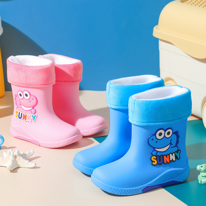 儿童雨鞋男孩冬季加绒保暖男童雨靴宝宝小孩女款胶鞋防滑水鞋女童,淘宝优惠券,粉丝福利购,淘宝优惠卷