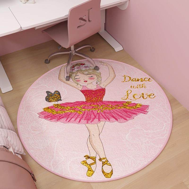 儿童房间圆形地毯公主美人鱼女孩卧室床边阅读区书桌学习椅子地垫,淘宝优惠券,粉丝福利购,淘宝优惠卷
