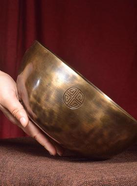 颂钵满月佛音碗瑜伽冥想铜钵钵盂音钵碗疗愈赠送音疗课程尼泊尔