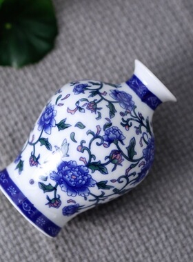 青花瓷陶瓷德化县桌面迷你小花瓶