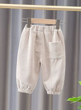 男童加绒裤子2023冬装新