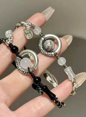 2026招财平安扣情侣手链礼物