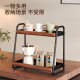 Medieval style solid wood carbon steel double layer kitchen storage rack