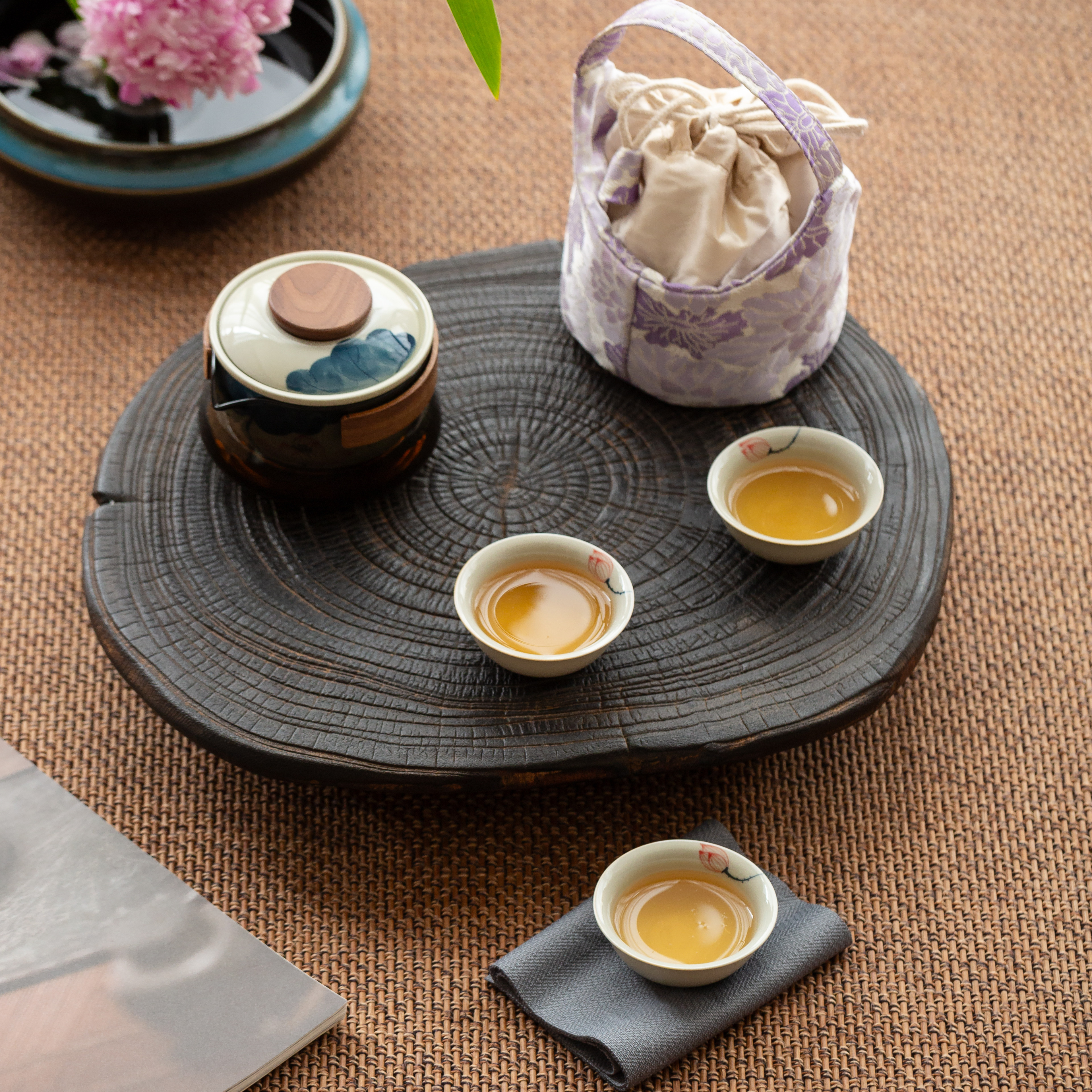 手绘陶瓷旅行茶具快客杯防烫玻璃套装户外露营泡茶壶便携收纳布包,淘宝优惠券,粉丝福利购,淘宝优惠卷