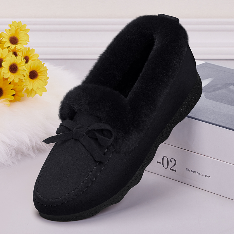 棉鞋女冬加绒老北京布鞋一脚蹬毛毛鞋新款保暖冬季2025妈妈豆豆鞋,淘宝优惠券,粉丝福利购,淘宝优惠卷