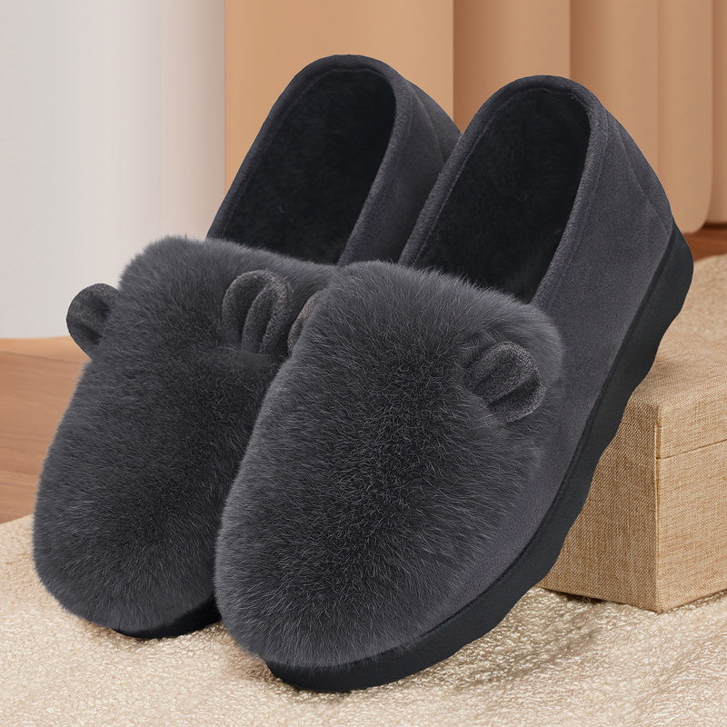 老北京布鞋女冬豆豆鞋加绒新款平底毛毛鞋外穿一脚蹬秋冬时尚棉鞋,淘宝优惠券,粉丝福利购,淘宝优惠卷