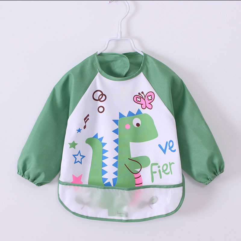 Children's waterproof reverse dressing baby eating bib bib baby painting apron long-sleeved coverall 0-3 years old 1