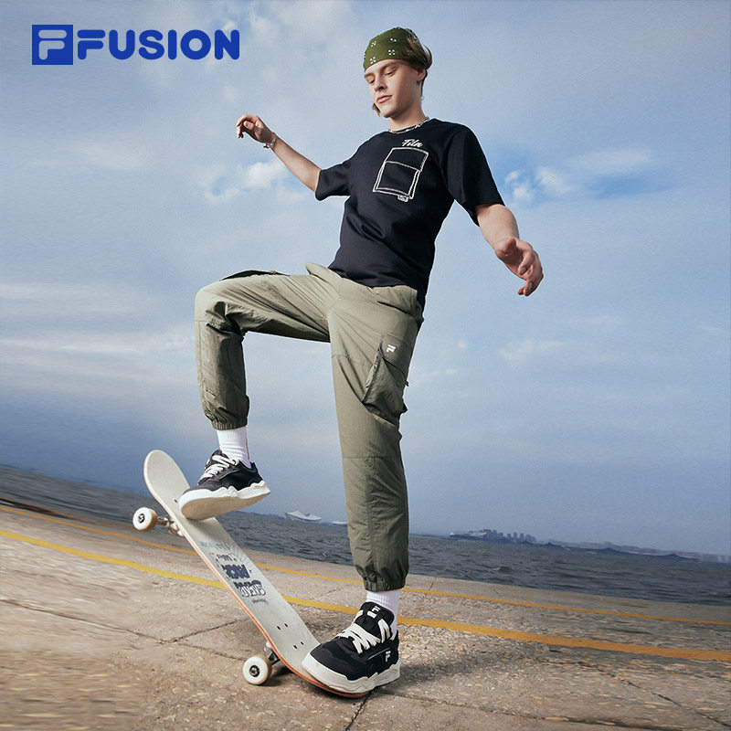 FILA FUSION斐乐潮牌男士短袖T恤夏季宽松休闲针织衫圆领男款上衣,淘宝优惠券,粉丝福利购,淘宝优惠卷