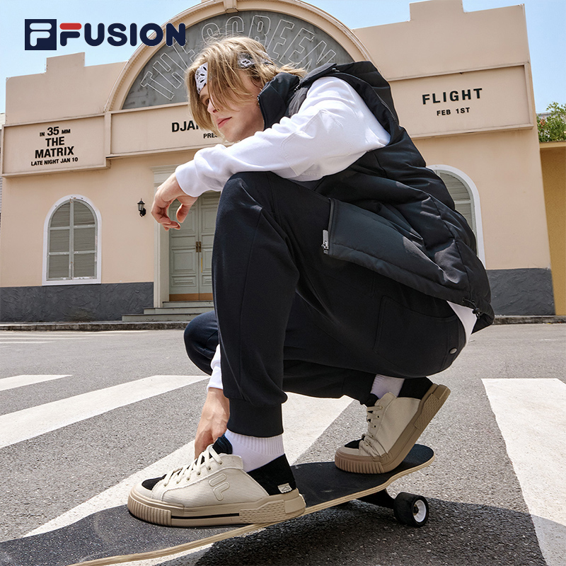 FILA FUSION斐乐男鞋帆布鞋2023春季休闲运动鞋灯芯绒一脚蹬