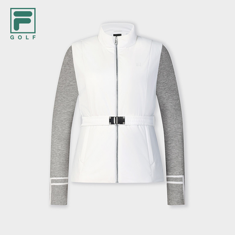 FILA 斐乐官方女士棉服2025春季新款高尔夫运动基础拼接收腰外套,淘宝优惠券,粉丝福利购,淘宝优惠卷