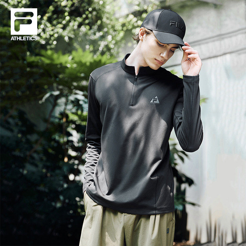 FILA 斐乐官方男长袖T恤秋季新款运动训练半拉链上衣,淘宝优惠券,粉丝福利购,淘宝优惠卷