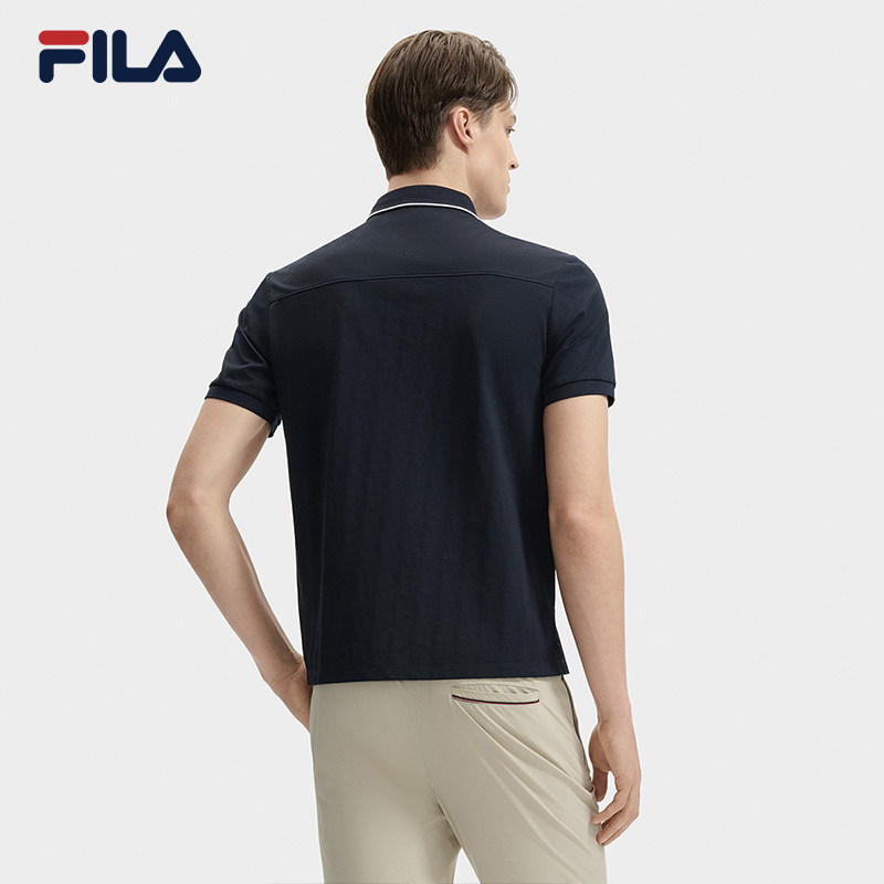 FILA 斐乐翻领针织短袖POLO衫男2024秋季新款商务运动透气T恤上衣,淘宝优惠券,粉丝福利购,淘宝优惠卷