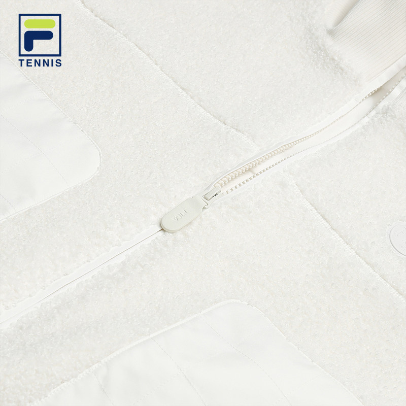 FILA 斐乐官方女士女装外套2025冬新款网球运动仿泰迪绒宽松上衣,淘宝优惠券,粉丝福利购,淘宝优惠卷