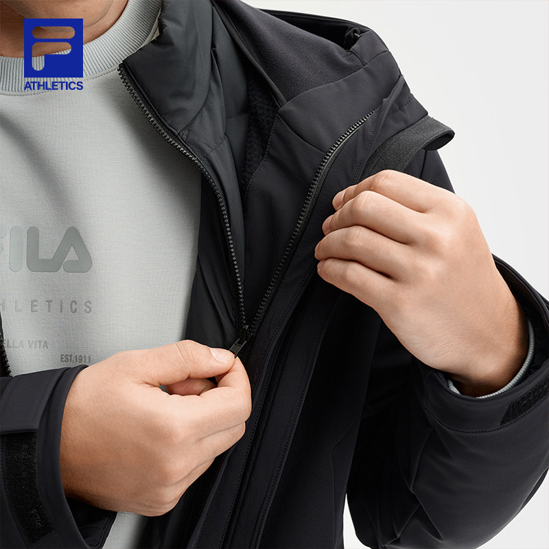 FILA 斐乐官方男士羽绒服两件套2025冬新款健身运动基础保暖外套,淘宝优惠券,粉丝福利购,淘宝优惠卷