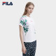 FILA official women's short-sleeved T-shirt 2023 summer casual print cool ice silk breathable top