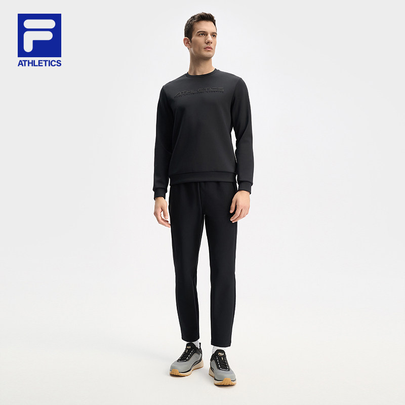 FILA 斐乐官方男士针织长裤2024冬季新款健身运动基础加绒直口裤,淘宝优惠券,粉丝福利购,淘宝优惠卷