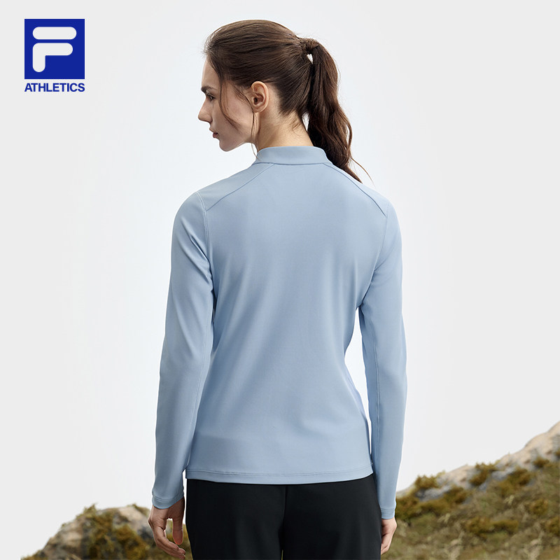 FILA斐乐女子长袖T恤2025秋新款健身运动半拉链瑜伽跑步内搭上衣,淘宝优惠券,粉丝福利购,淘宝优惠卷