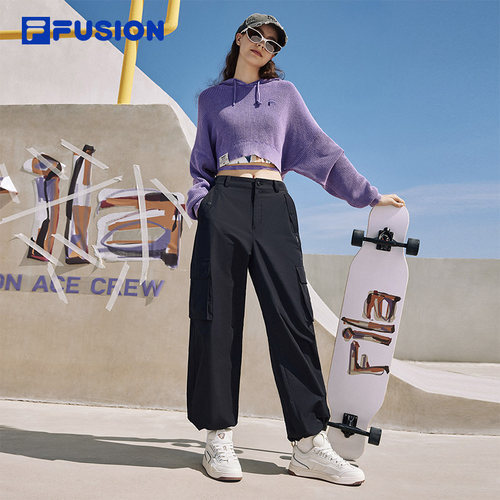 FILA FUSION斐乐潮牌女编织两件套2024春新毛衣 - 图2