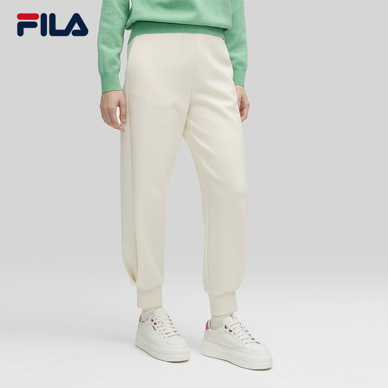 FILA Emerald斐乐女士针织长裤2024春新款时尚简约舒适收口休闲裤,淘宝优惠券,粉丝福利购,淘宝优惠卷