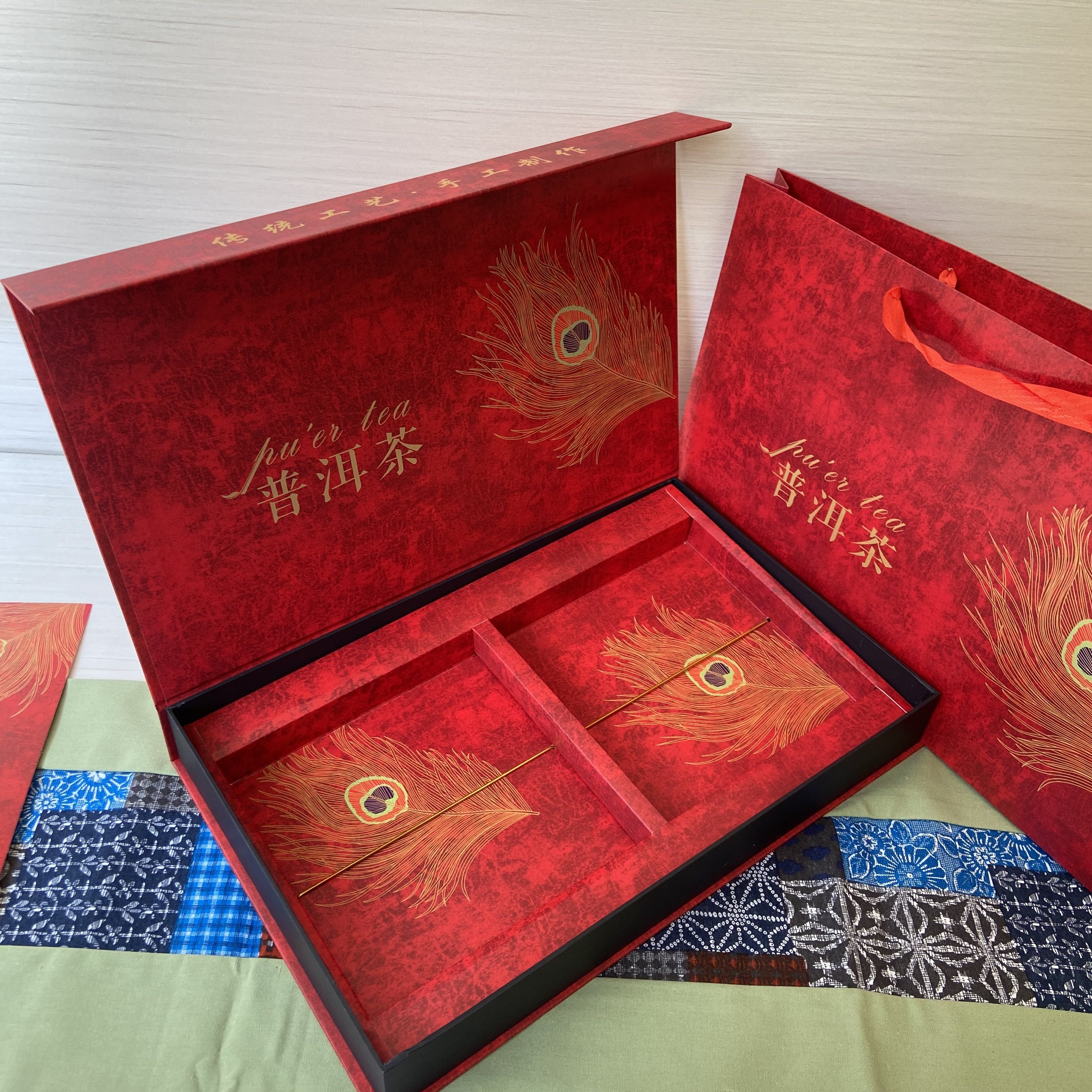 凤羽普洱茶包装盒357克双饼包装盒古树普洱茶礼品盒古树双饼空盒,淘宝优惠券,粉丝福利购,淘宝优惠卷