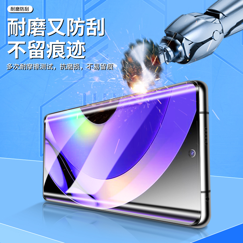 适用真我10pro+钢化膜曲面全屏全覆盖realme10/s手机膜5G抗蓝光保护防摔realme10pro无白边oppo防指纹屏保por - 图1