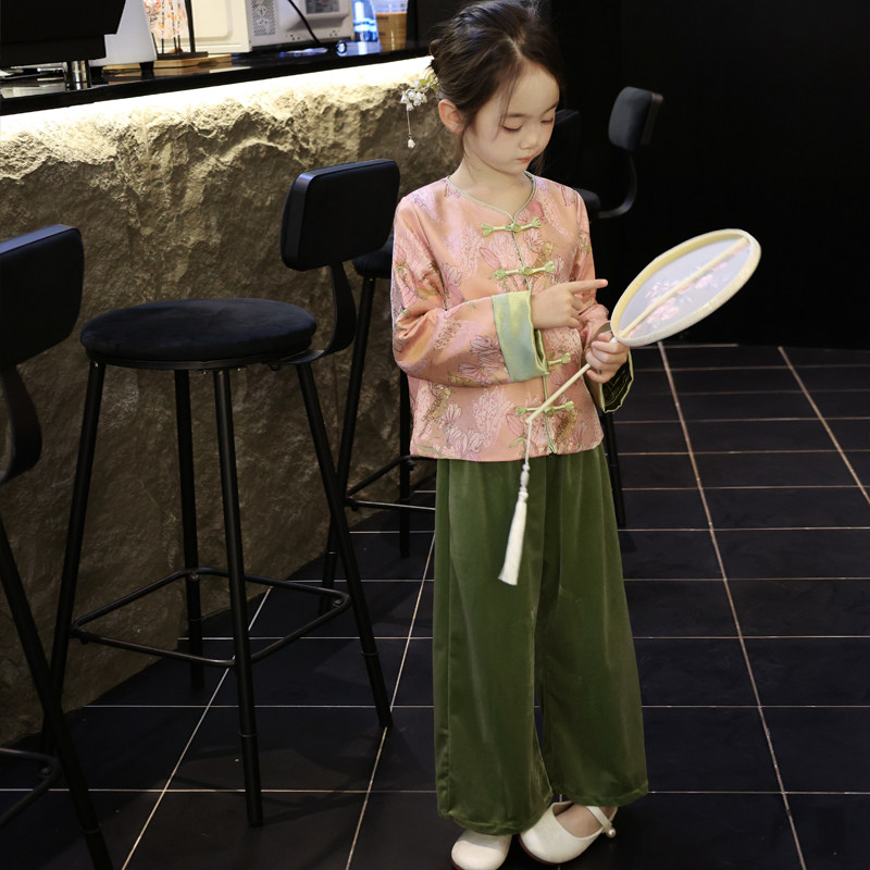 女童汉服套装中国风2025新款明制儿童装唐装春装上衣裤子古风外套,淘宝优惠券,粉丝福利购,淘宝优惠卷