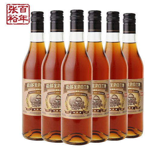 张裕官方直营三星金奖白兰地洋酒500ml*6可泡青梅 - 图0