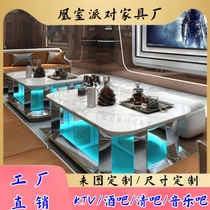 Bar ktv special tea table luminous rock light luxurious clubhouse high-end marble veins special table song hall loose