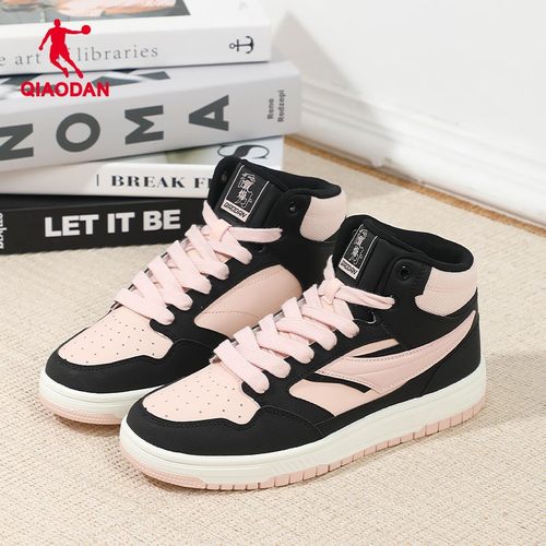 乔丹女鞋高帮板鞋女款2025新款秋季高级感小白鞋厚底休闲运动鞋子 - 图1