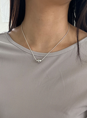 YAXN纯银吸烟球项链女轻奢简约气质冷淡风高级感百搭颈链锁骨链