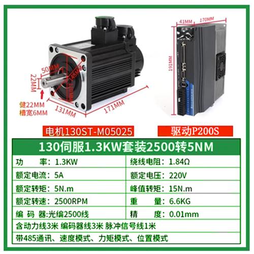 400/750/1.8/2.3KW交流60/80/110/130伺服电机驱动器套装RS485串 - 图3