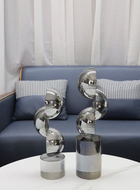 新中式简约创意水晶几何摆件玄关卧室书房茶几办公室客厅家居装饰