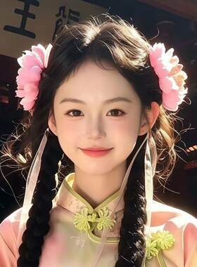 中华娘头饰流苏发包垫发花朵发夹莲花真花头花汉服旗袍小厨娘cos