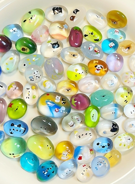 彩色宠物石头高颜值可爱桌面摆件