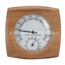 Manufacturer direct sales sauna room accessories fragrant berm wood temperature and humidity meter perspiration dry steam bathroom wall-mounted thermometer