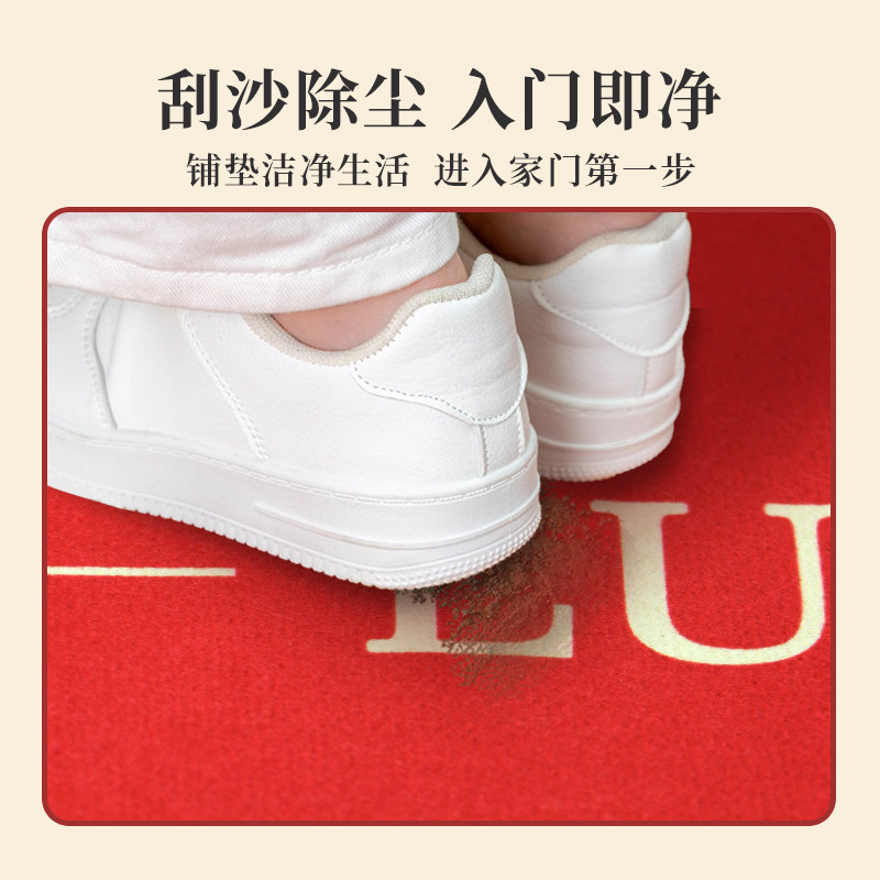 暴富入户门脚垫红色喜庆新年硅藻泥门垫可裁剪大尺寸防滑冬季地垫